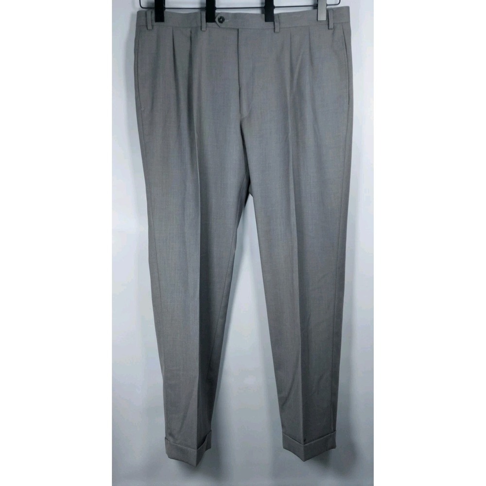 Lauren Ralph Lauren Dress Pants‎ Mens 40X32 Gray Pleated Cuffed